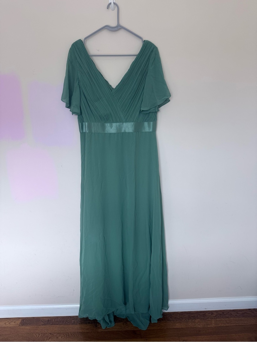 Ever Pretty Double V-Neck Ruffles Plus Size Chiffon Color Dresses size 18 - Picture 6 of 7